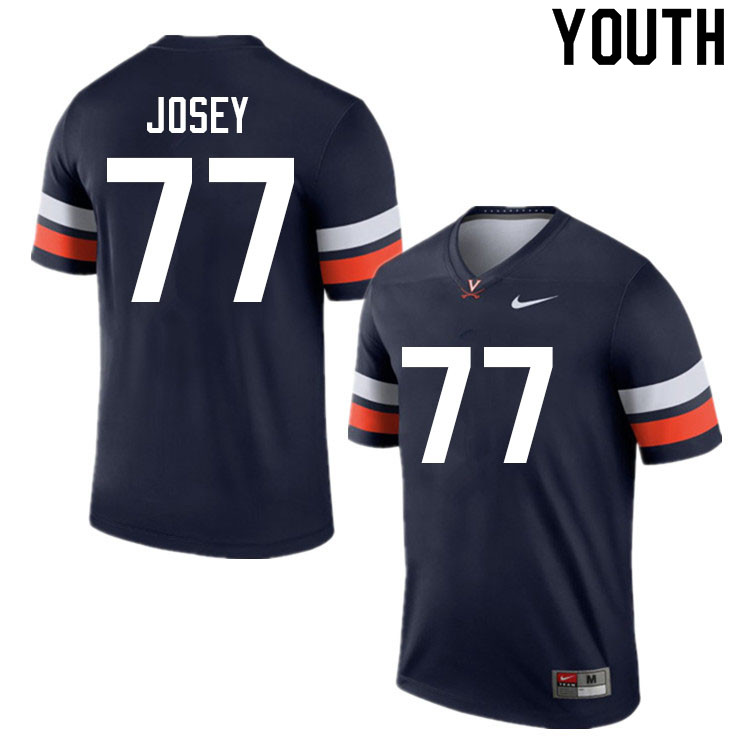 Youth #77 Noah Josey Virginia Cavaliers College Football Jerseys Sale-Navy - Click Image to Close